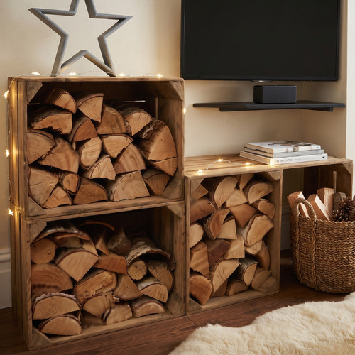 Rustic wooden storage crate - wooden,