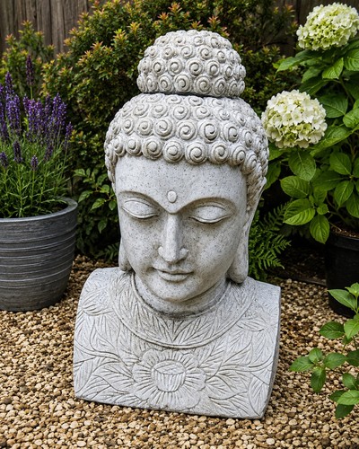 Large buddha head garden - buddha,