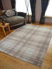 Beige Tartan Rug Runner Plaid