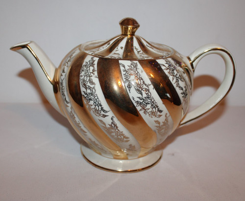 Vintage sadler teapot gold - teapot,