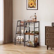 3 Tier Drinks Shelves Home Bar Unit Wine Bottle Holder Wine Racks Free Standing 