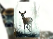 Majestic Deer in Forest 5"x7"