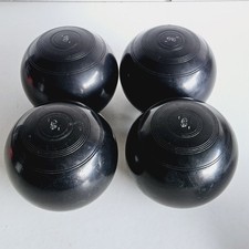 Dunlop Standard Lawn Bowls Set Of 4 Black Size 5 1/8" BC 66 AF