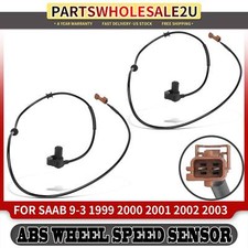 2x Front Driver & Passenger ABS Wheel Speed Sensor for Saab 9-3 1999 2000-2003