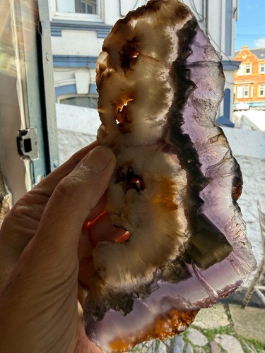 Fluorite feathered slice - fluorite,