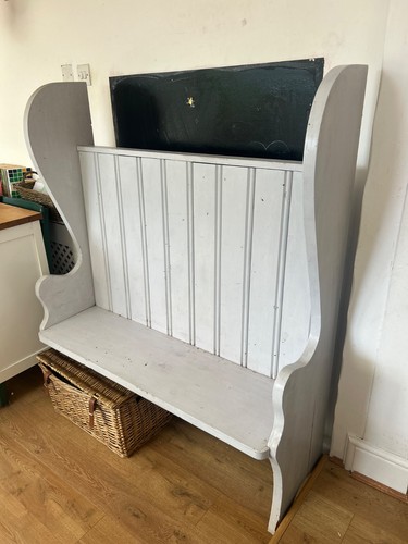 Church pew wooden grey bench - wooden,