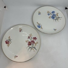 2 Furstenberg Porcelain Floral Plates 01738 Fürstenberg