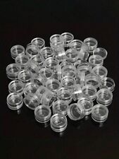 10pcs Small Clear Plastic Sample Travel Jar Containers Round Cosmetic Makeup Pot
