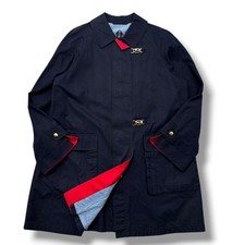 BURBERRY Navy Trench Coat Jacket Gold Hardware Women's US size S Authentic