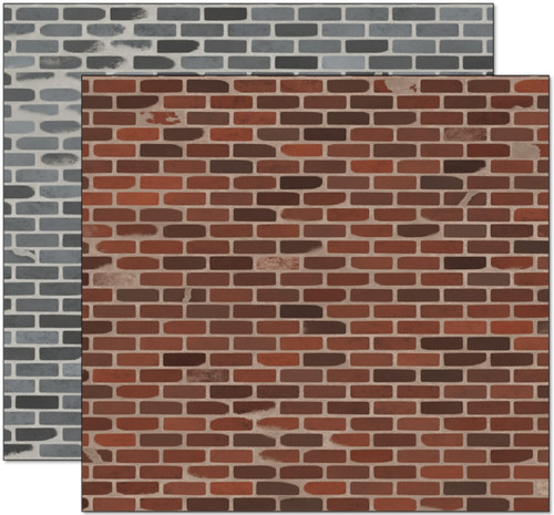 Red grey brick paper - grey, gauge