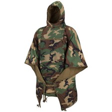 Helikon Swagman Roll Insulated Poncho Hooded Climashield Apex US Woodland Camo
