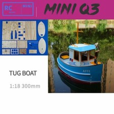 DIY Q3 Mini Tug 1:18 Harbor Tug 300 Mm RC ABS Wooden Ship Model Kit