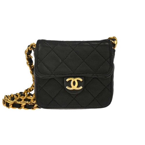 Chanel black lambskin - black, micro