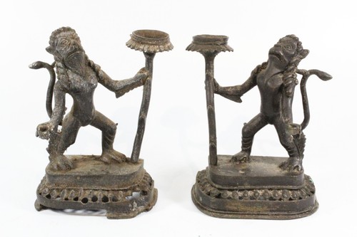 Pair nepalese bronze hanuman - nepalese,