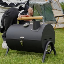 Oil Barrel BBQ Grill - Portable Tabletop Charcoal Grill for Patio