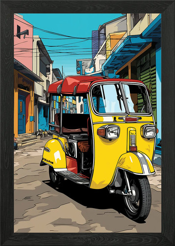 Indian rickshaw tuk framed - tuk,