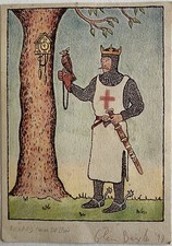 Illustrated invitation to a 1999 Glen Baxter exhibition in France