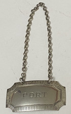 Vintage Sterlin Silver Port Decanter Label Hallmarked Birmingham 1973 10.3 Grams