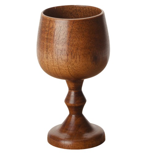 Brown wooden wine goblet - brown,