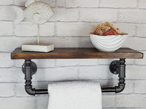 Industrial pipe bathroom - bathroom, towel