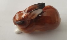 Vintage Royal Doulton England Miniature Resting Brown Bunny Rabbit Figurine