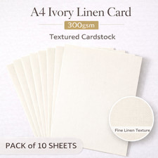 A4 Ivory Linen Card 300gsm