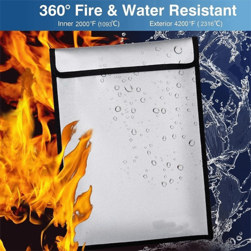 Fireproof document bag cash - document,