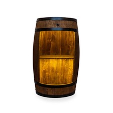Wine Barrel with LED Lighting, Solid Wood Wine Rack, Barrelable 80cm Wenge