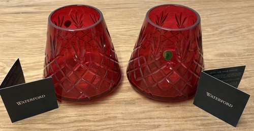 Pair red waterford - pair, crystal