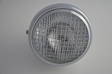 7" STEEL CHROME MOTORBIKE HEADLIGHT MESH GRILLE  for DIRT BIKE SCRAMBLER 12V