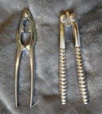 Victorian silver plate nut crackers, Richard Richardson Sheffield + bonus pair