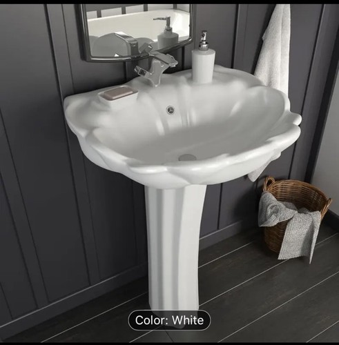 White ceramic bathroom basin - ceramic,