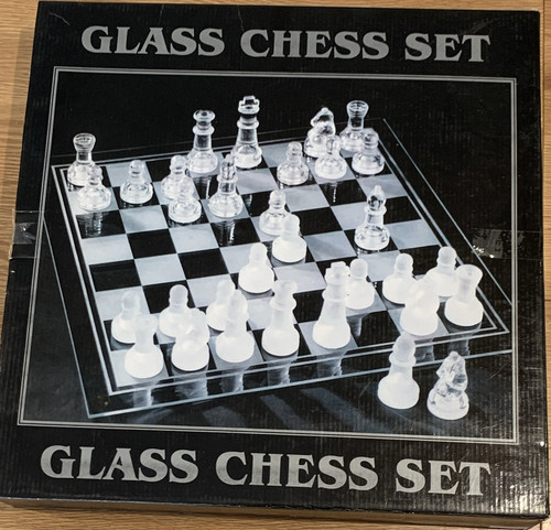 Glass chess set clear - glass,