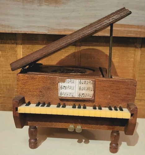 Vtg wooden baby grand piano - wooden,