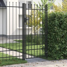 Powder-Coated Steel Garden Gate with Spike-Top | Single-Door, Privacy & Security