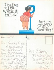 Comic illustration of woman on scale Avon Humour art