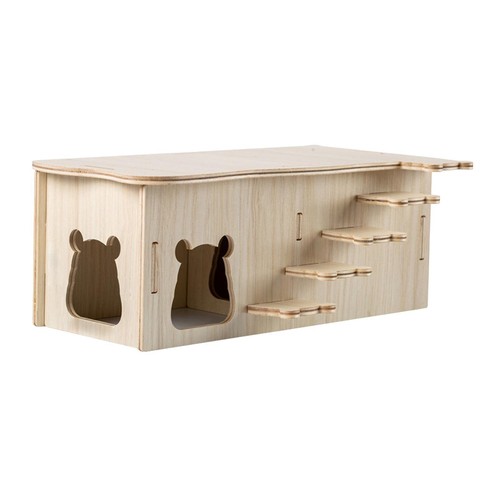 Hamster wood house cage decor - house,