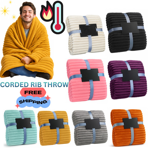 Chunky cord ribbed throw - throw, over