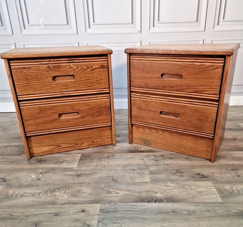 Pair military bedside cabinets - pair,