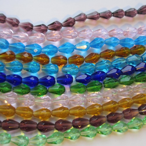 Teardrop faceted glass - teardrop,
