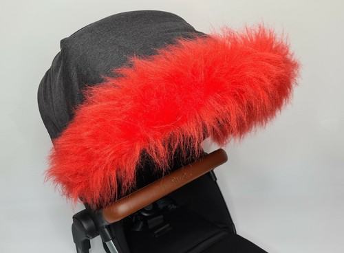 Pram hood fur trim - fur, pushchair