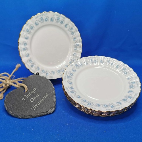 Blue floral swags - blue,
