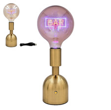 Large Globe  'Bar' LED Bulb Table Lamp Light Rechargeable Battery/Mains Operated