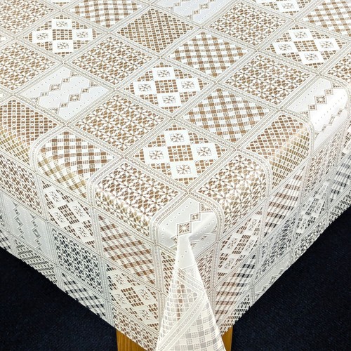 Geo floral lace squares white - geo,