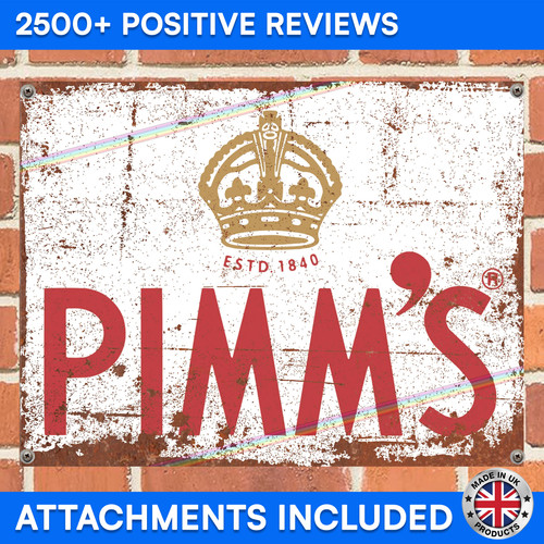 Pimms metal signs man - metal,