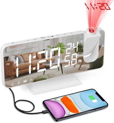 Projection alarm clock radio - alarm,
