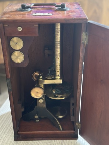 Victorian microscope oak - victorian,