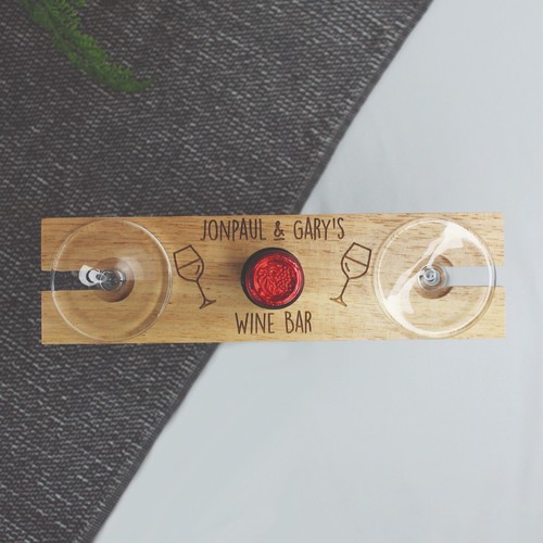 Personalised wooden wine bar - personalised,