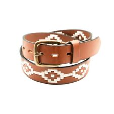 Embroidered Belt Adjustable Leather Gaucho Belt Polo Belt Handmade Unisex Belt