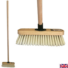 Soft Sweeping Brush Indoor Broom with Handle 11" Floor Kitchen Cleaning Patio